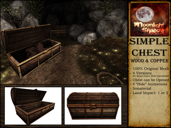 "Moon_Sha" Simple Chest - Wood & Copper (Boxed)