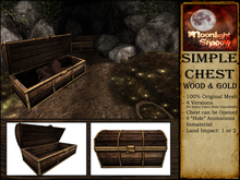 "Moon_Sha" Simple Chest - Wood & Gold (Boxed)