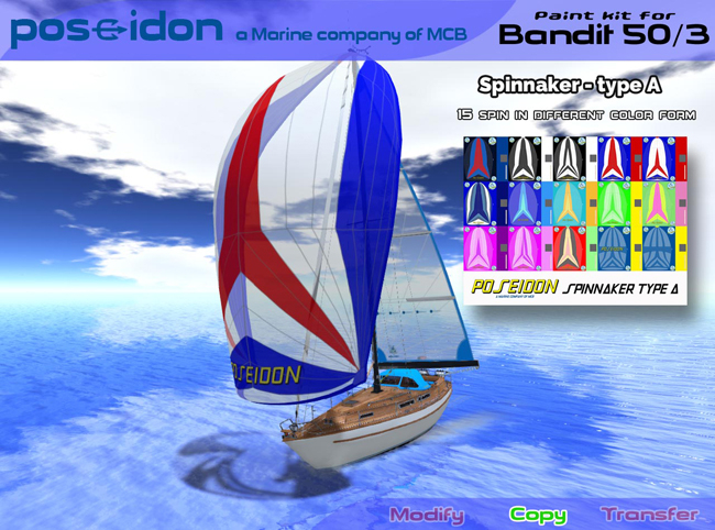 ::POSEIDON:: 50/3 - Spinnaker sail - Type A V1.0 (Boxed)