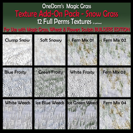 [OneDom] Magic Grass - Texture Add On Pack - Snow Grass 