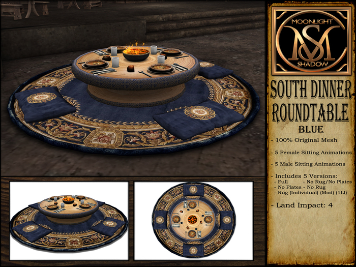 "Moon_Sha" South Dinner Roundtable - Blue (Boxed)