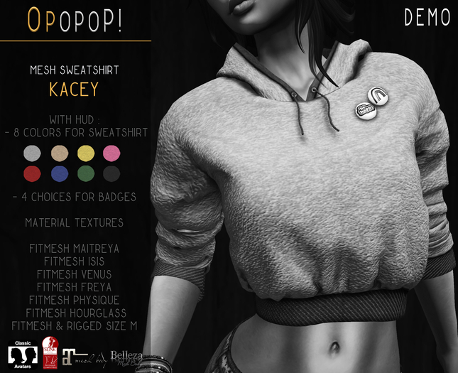 OPOPOP ! Mesh Sweatshirt KACEY V# DEMO