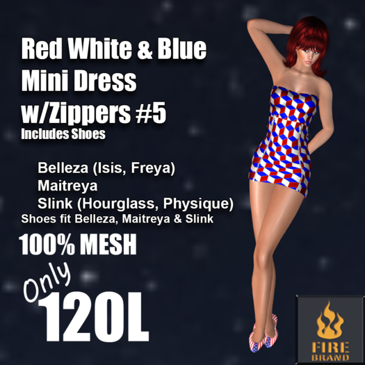 DEMO Red White & Blue Mini Dress #5