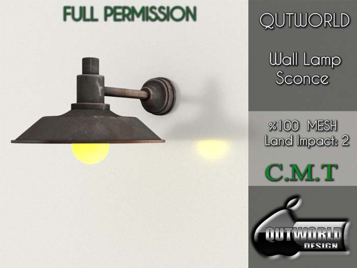 .::QUTWORLD Wall Lamp, Sconce::.FP Unpack (ADD)