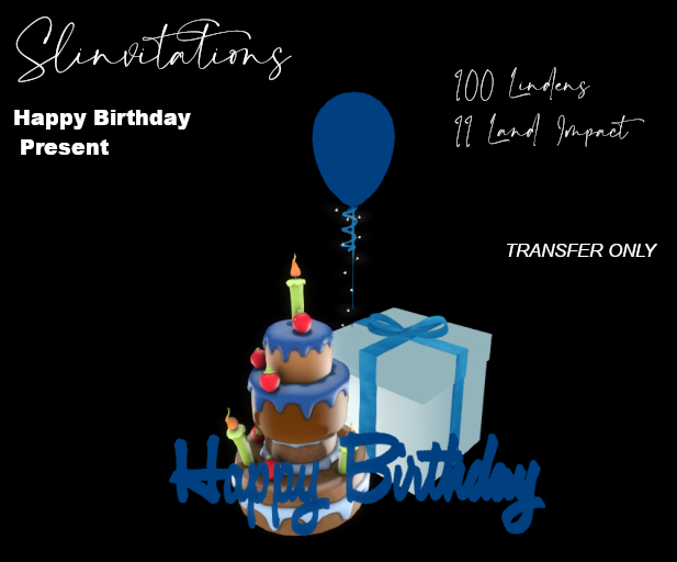 Slinvitations Blue Happy Birthday Present *boxed*