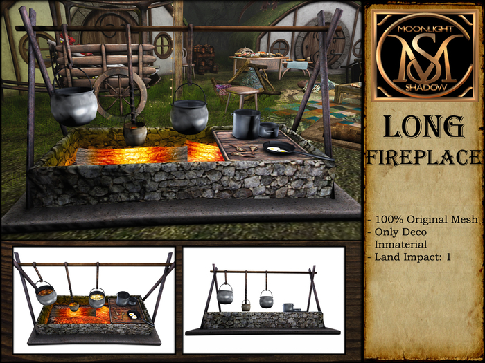 "Moon_Sha" Long Fireplace (Boxed)