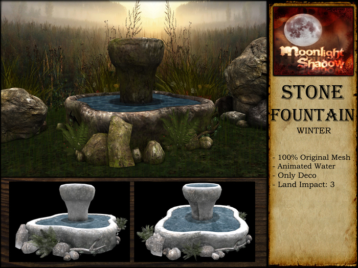 "Moon_Sha" Stone Fountain - Winter (Boxed)