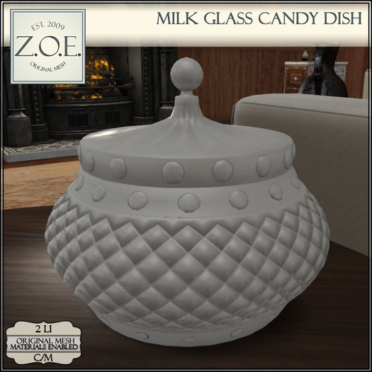 Z.O.E. Milk Glass Candy Dish (Add)