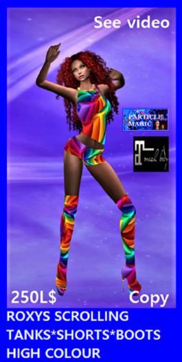 ROXY SCROLLING TANK/SHORTS/BOOTS HIGH COLOUR#