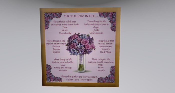 Three things in life