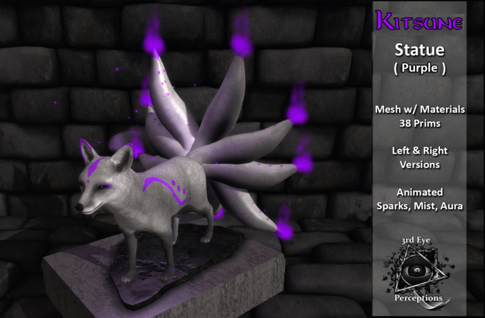 Kitsune Statue Purple Set