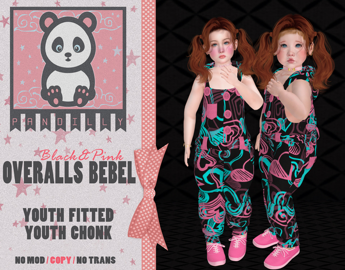 [P] Overalls Bebel (BLACK&PINK) YOUTH