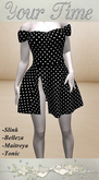 *YT*Cute Off Shoulder Dress Polka White