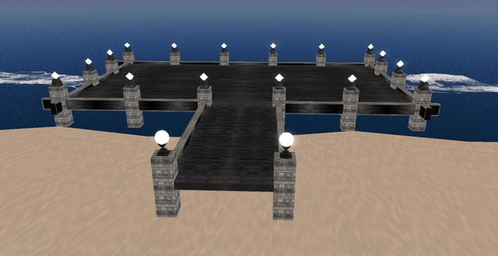 Black Dock with ball lights