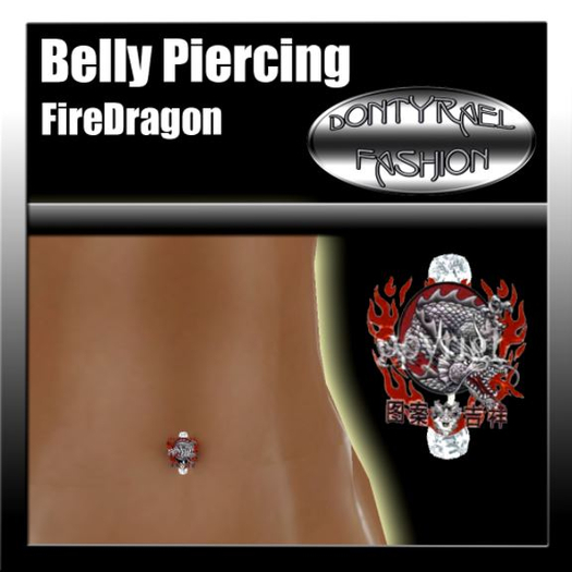 Dons Belly Piercing Fire Dragon