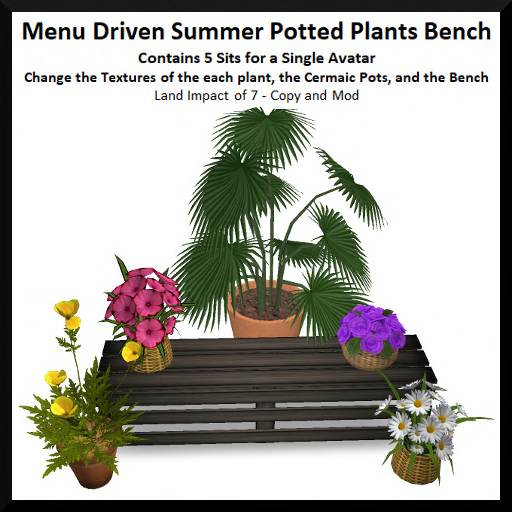 Menu Driven Summer Potted Plants Bench