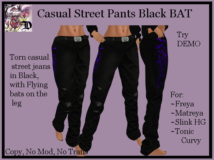 Casual Street Pants Black BAT (ADD ME)