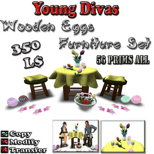~A~Wooden Eggs Furniture Set