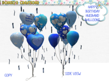 BMC768 - HAPPY BIRTHDAY HUSBAND BALLOONS WITH BLUE STREAMERS.