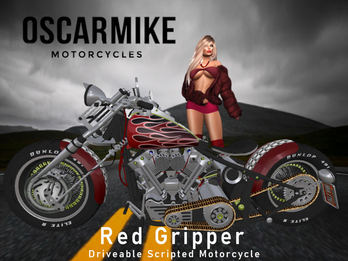 OscarMike Red Gripper Motorcycle