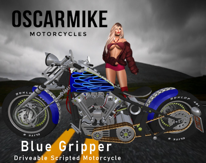 OscarMike Blue Gripper Motorcycle