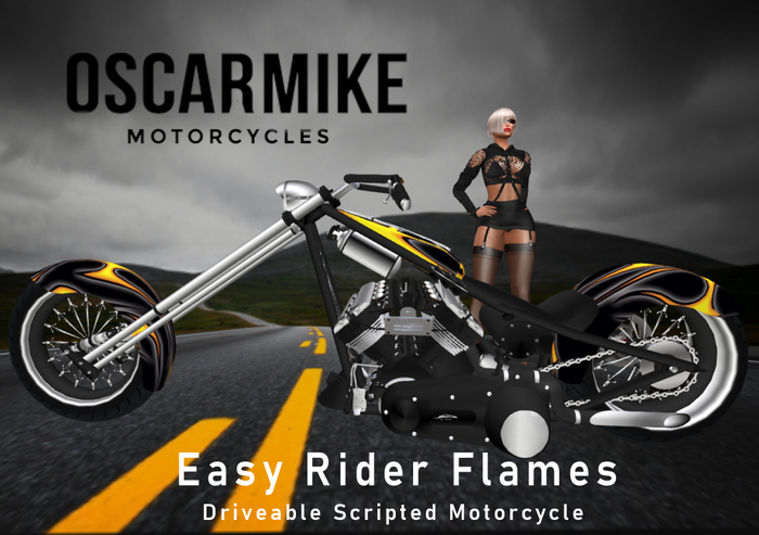 OscarMike EasyRider Flames Motorcycle