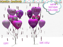 BMC771 - HAPPY BIRTHDAY BALLOONS WITH PINK STREAMERS.
