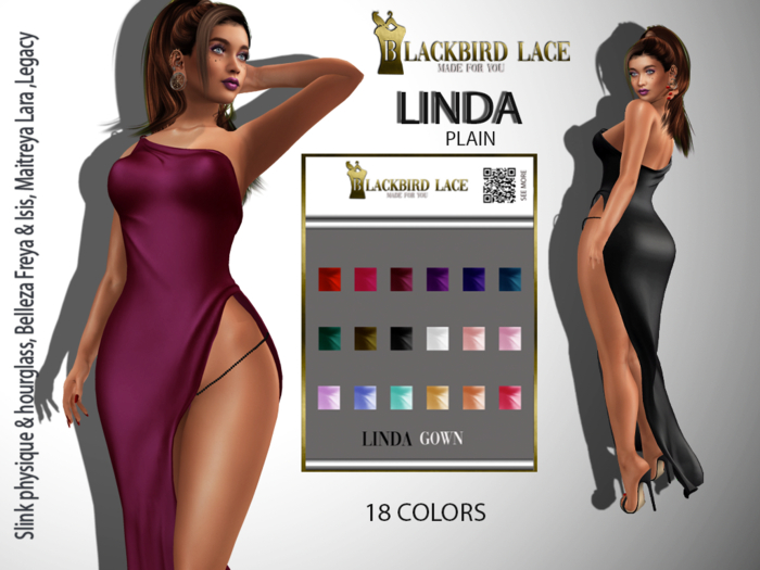 Linda Gown BY Blackbird Lace plain