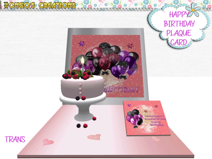 BMC772 - HAPPY BIRTHDAY PLAQUE CARD & CAKE.