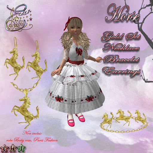 Parure/set  Kid Horse Gold