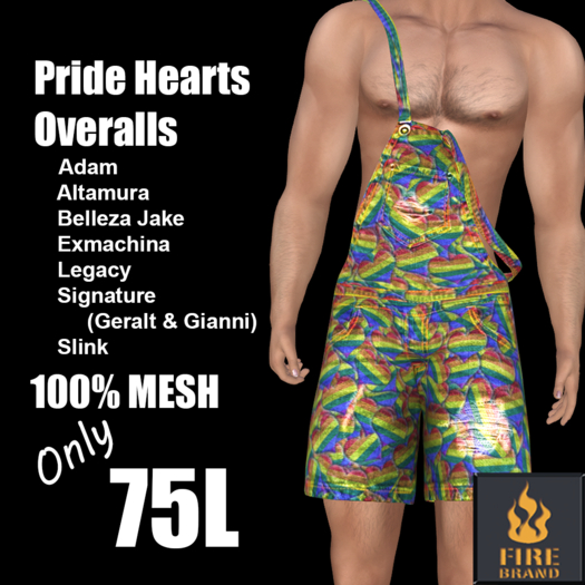 [Fire Brand] Pride Hearts Overalls