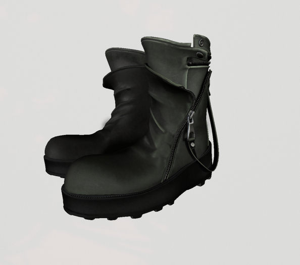::GB:: Leather zip boots (Rigged) (Signature) Olive