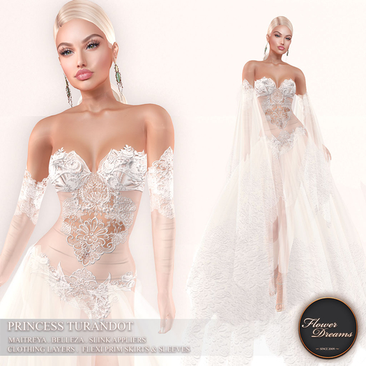 .:FlowerDreams:.Princess Turandot - white applier gown
