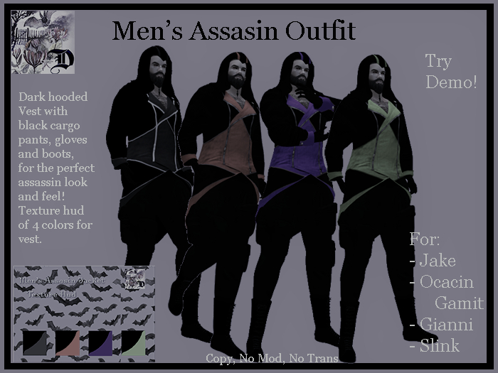 Men's Assassin Outfit DEMO (ADD ME)