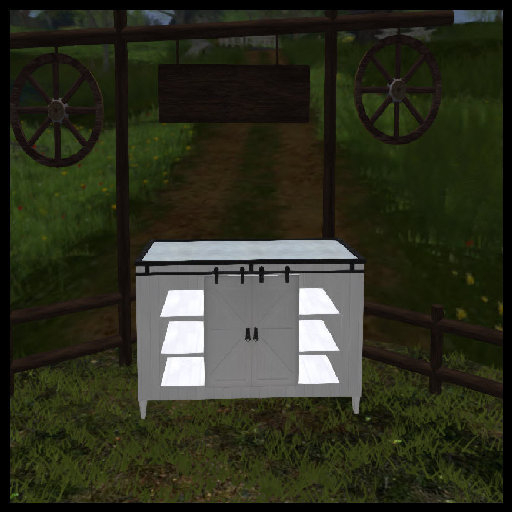 WHITE BARN DOOR CABINET MP