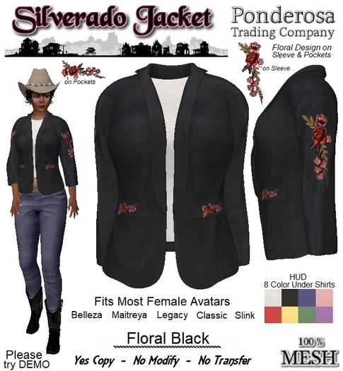 Silverado Jacket - Floral Black