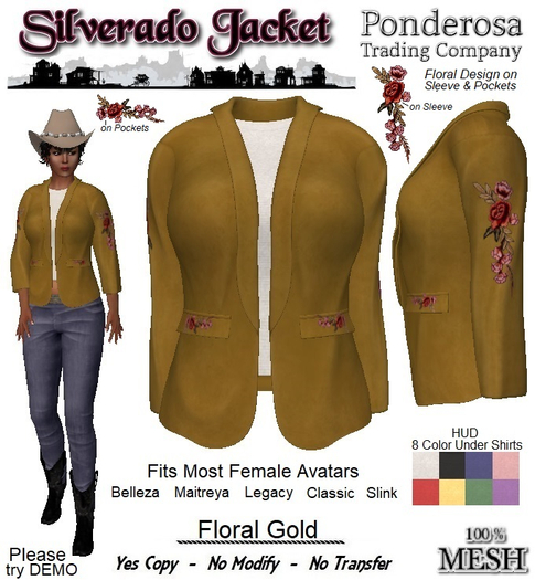 Silverado Jacket - Floral Gold
