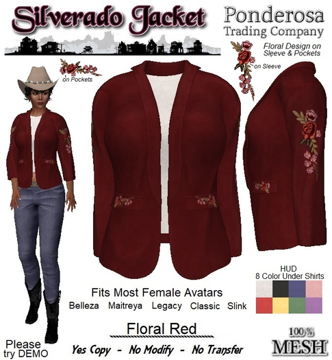 Silverado Jacket - Floral Red
