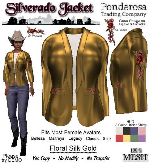 Silverado Jacket - Floral Silk Gold