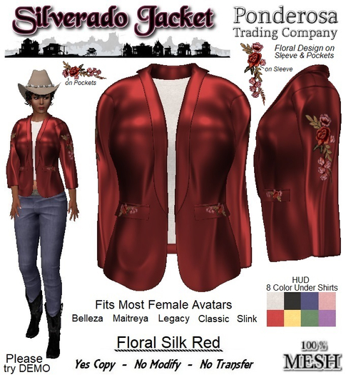 Silverado Jacket - Floral Silk Red