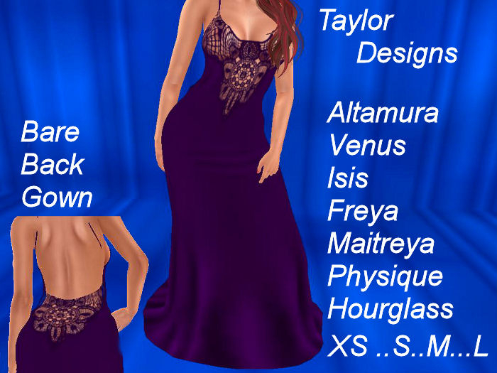 TD  Bare Back Gown Plum