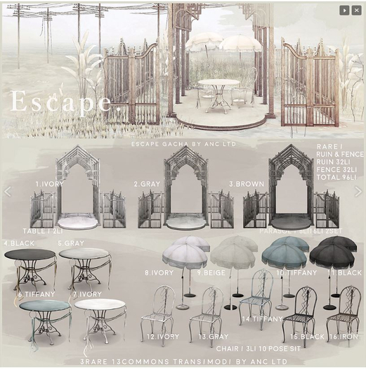 3) {anc} escape / ruin (brown) RARE