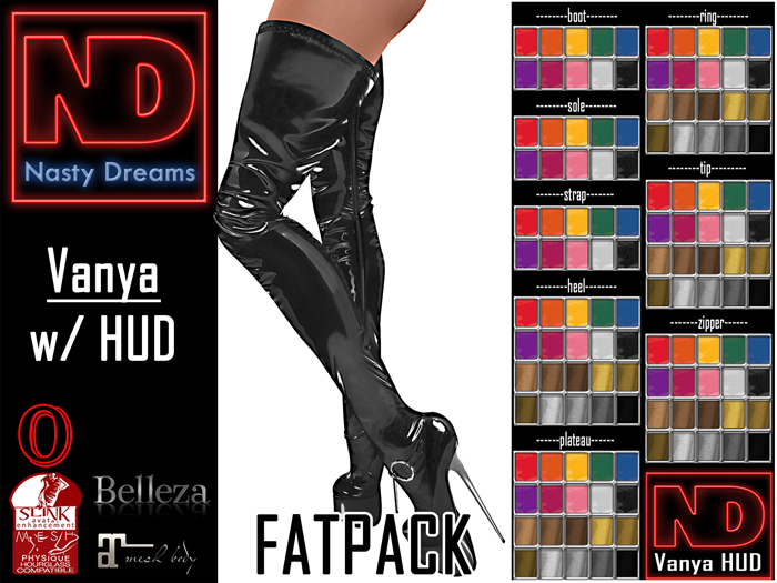 Nasty Dreams - Vanya Latex Boots Fatpack