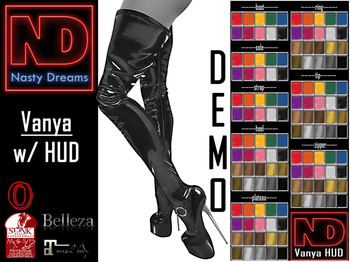 Nasty Dreams - Vanya Latex Boots DEMO
