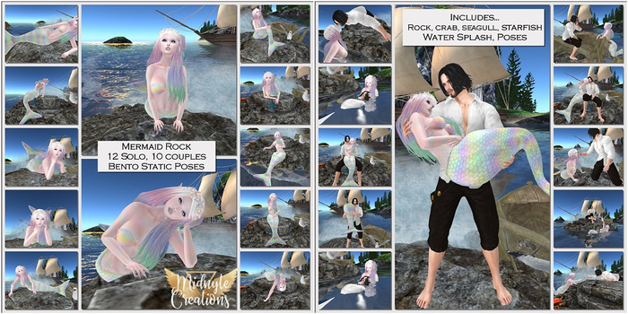 <MC> Mermaid Rock Pose Set Unpacker HUD (Add me)