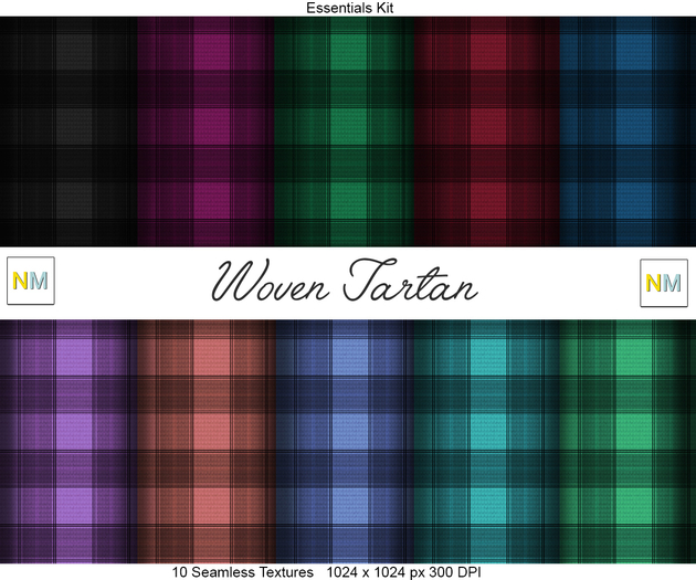 Woven Tartan Essentials Kit 10 Seamless Textures NM