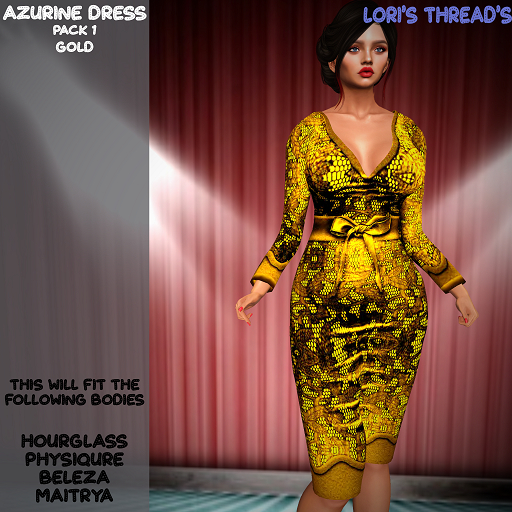 [L.T] Azurine Dress - P1 - Gold (REZZ ME)