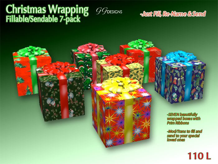 *GG Designs Fillable/Sendable Christmas packages-7 pack
