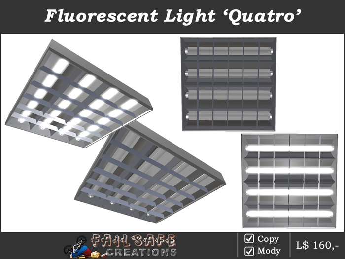 Fluorescent Light 'Quatro' - (mesh)