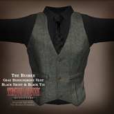 [Timber Creek] Bisbee Men's Shirt, Tie Vest-Gray Herringbone-BL